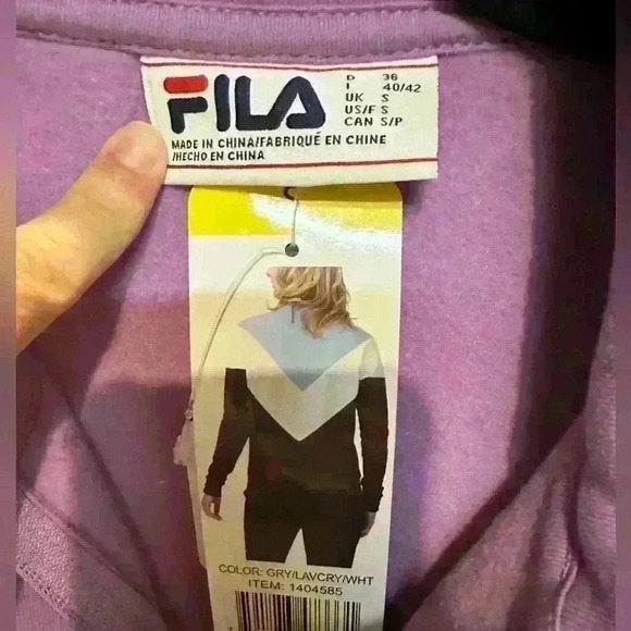 FILA chevron striped pullover half zip sweatshirt BWT, size S - Picture 2 of 4